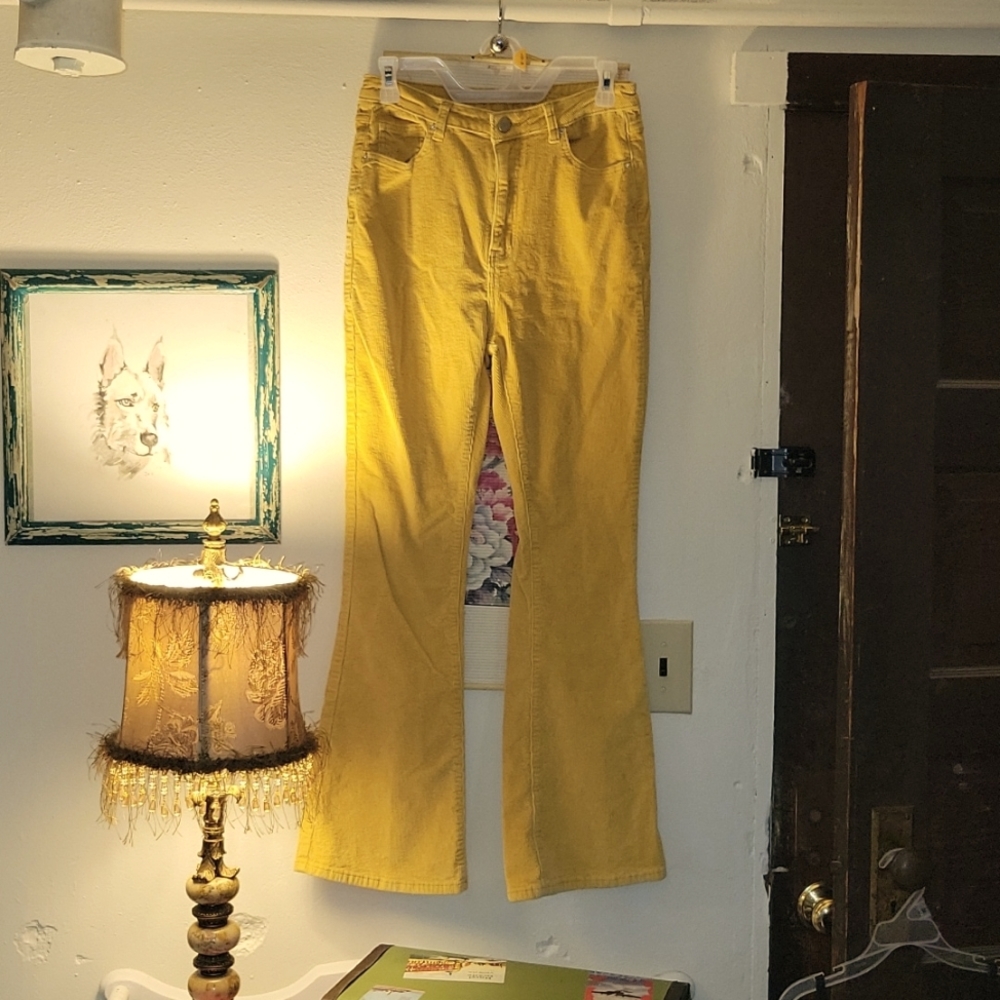 Yellow corduroy flares